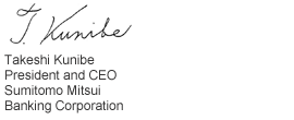Sumitomo Mitsui Banking Corporation President and CEO Takeshi Kunibe