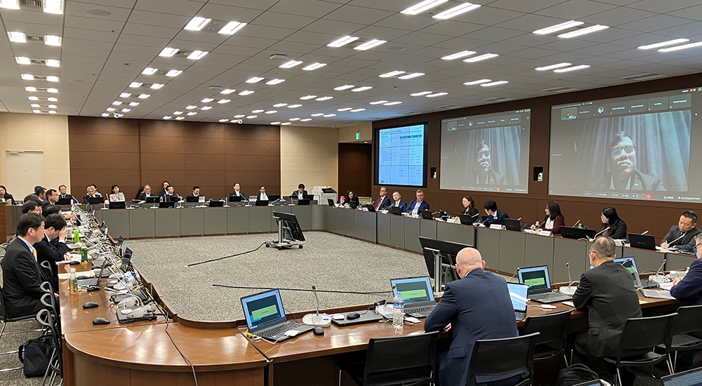 A global meeting held with auditors invited from overseas