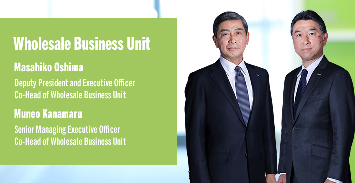 Wholesale Business Unit Masahiko Oshima Deputy President and Executive Officer Co-Head of Wholesale Business Unit Muneo Kanamaru Senior Managing Executive Officer Co-Head of Wholesale Business Unit