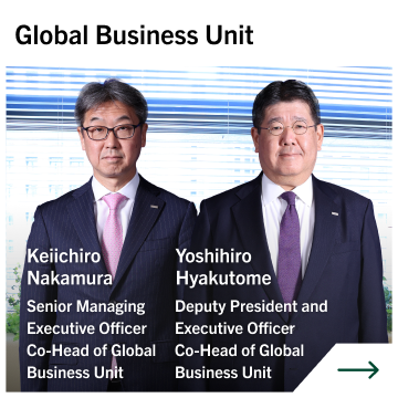 Global Business Unit Keiichiro Nakamura Senior Managing Executive Officer Co-Head of Global Business Unit Yoshihiro Hyakutome Deputy President and Executive Officer Co-Head of Global Business Unit