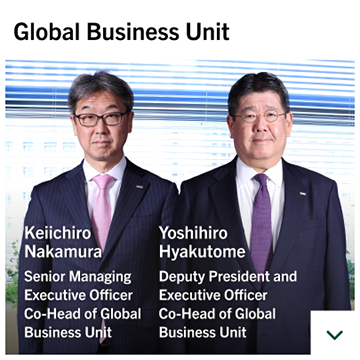 Global Business Unit Keiichiro Nakamura Senior Managing Executive Officer Co-Head of Global Business Unit Yoshihiro Hyakutome Deputy President and Executive Officer Co-Head of Global Business Unit