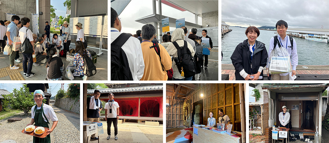 「女木島」「男木島」「豊島」「小豆島」でのボランティア活動の様子